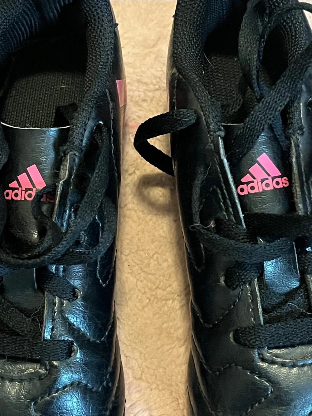adidas Black Sneakers with Pink Stripes - kids.